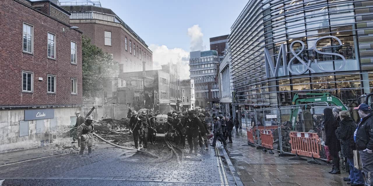 Norwich Blitz ghosts Marks and spencers 1942