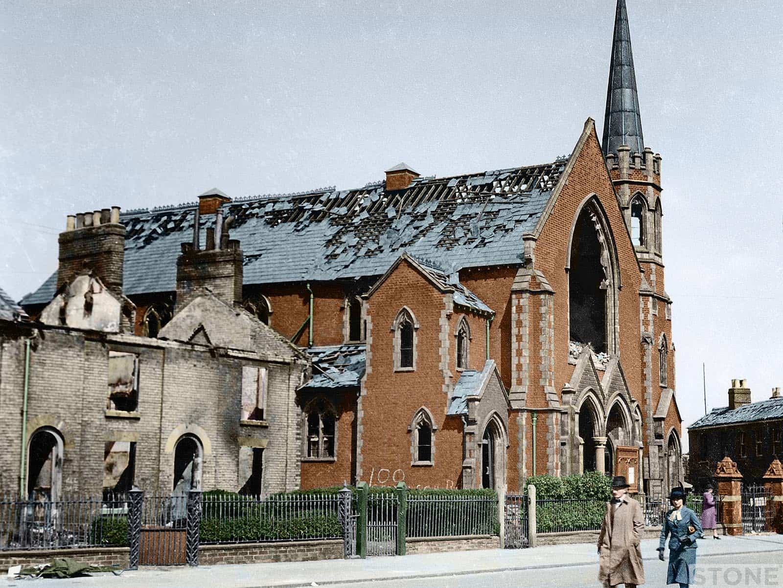 Blitz in Colour: Dereham Road Baptist Church 1942