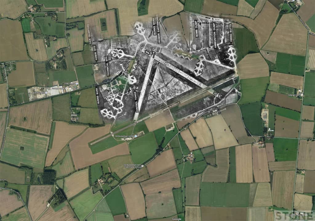 RAF Old Buckenham Map Overlay Ghost © Nick Stone