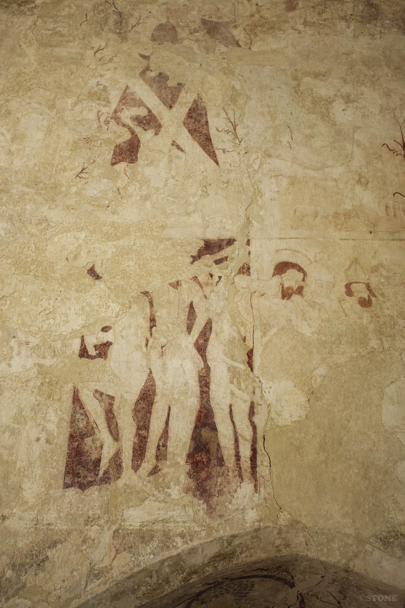 Little Witchingham church interior wall painting